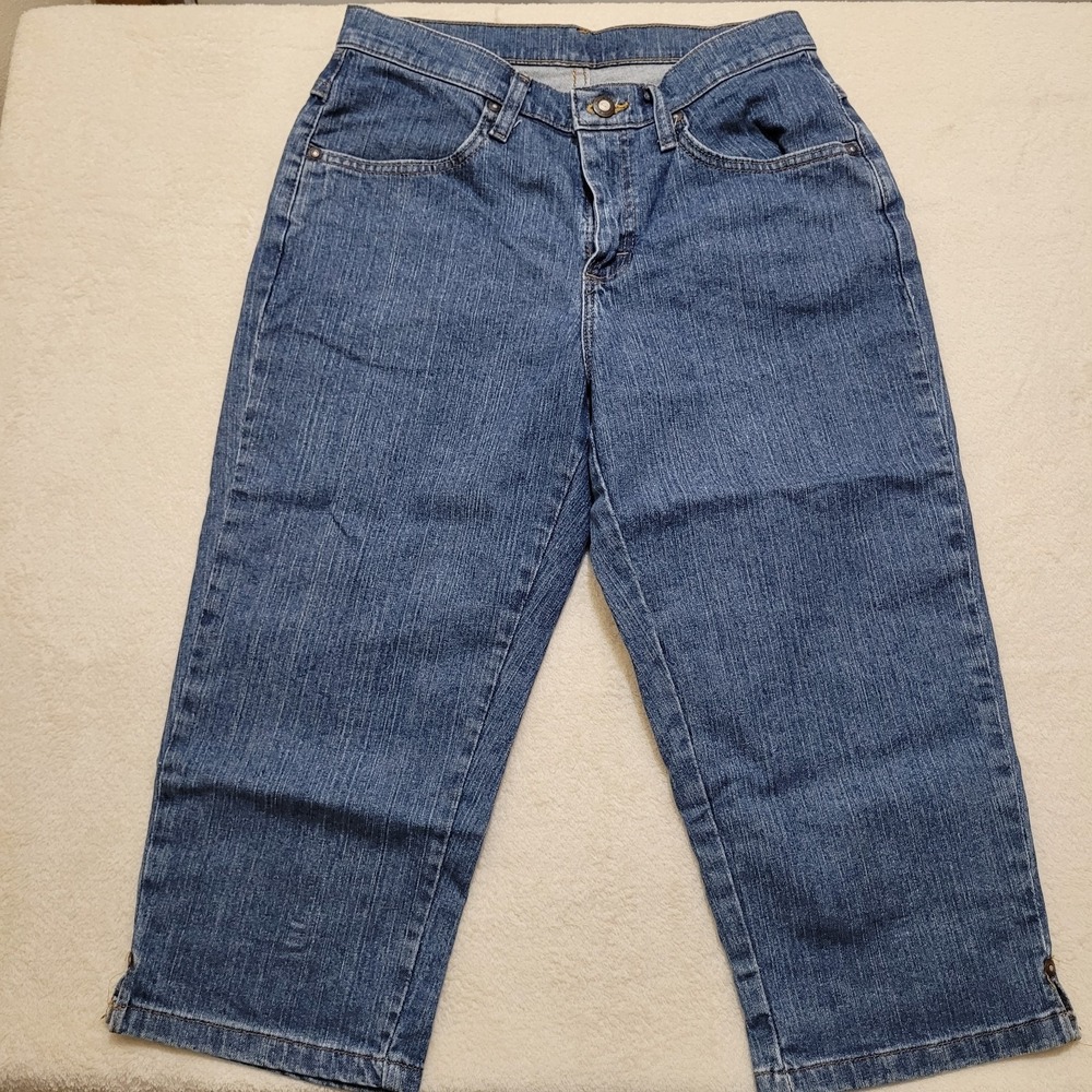 Riders Jeans Capri Womens‎ 8P Medium Crop Blue Denim Stretch Shorts Pants